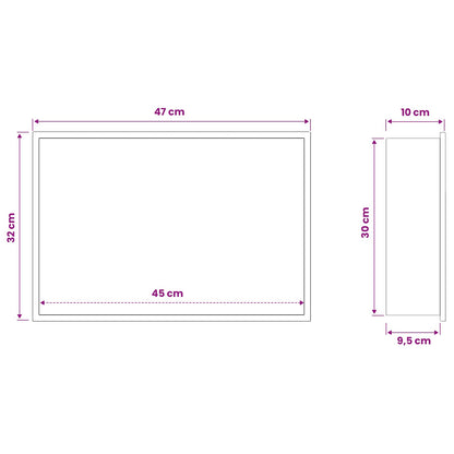 Shower Niche Black 45 x 30 x 9.5 cm Stainless Steel