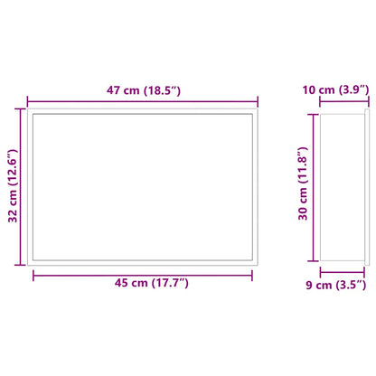 Shower Niche Silver 45 x 30 x 9.5 cm Stainless Steel
