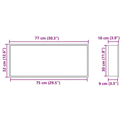 Shower Niche White 75 x 30 x 9.5 cm Stainless Steel