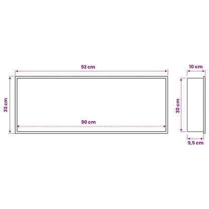 Shower Niche Black 90 x 30 x 9.5 cm Stainless Steel