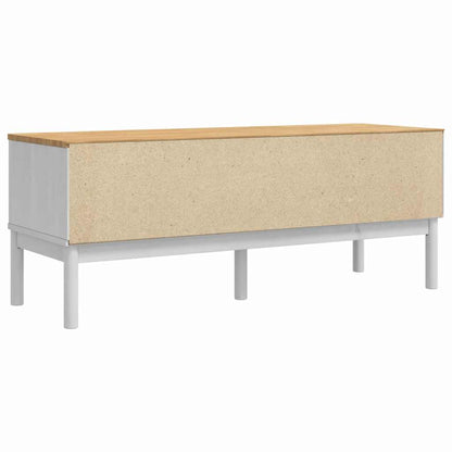 Hallway Bench FLORO White 115 x 40 x 45 cm Solid Pine Wood