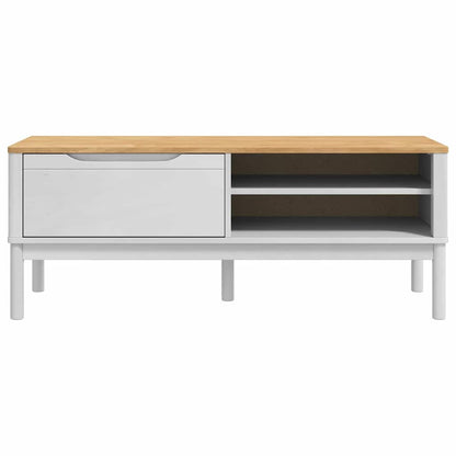 Hallway Bench FLORO White 115 x 40 x 45 cm Solid Pine Wood
