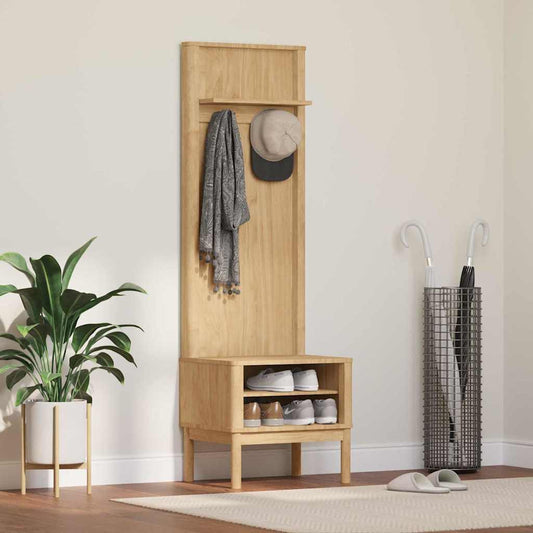 Hallway Cabinet FLORO Wax Brown 50 x 40 x 158 cm