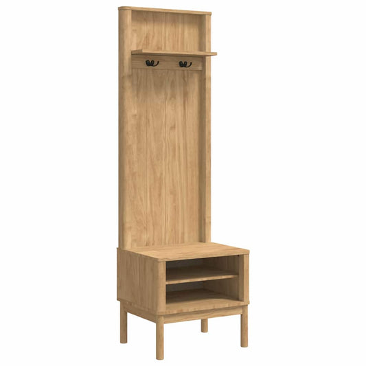 Hallway Cabinet FLORO Wax Brown 50 x 40 x 158 cm