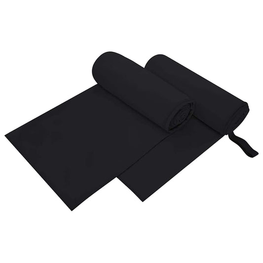 Sports Towels 2 pcs Black 200 x 100 cm
