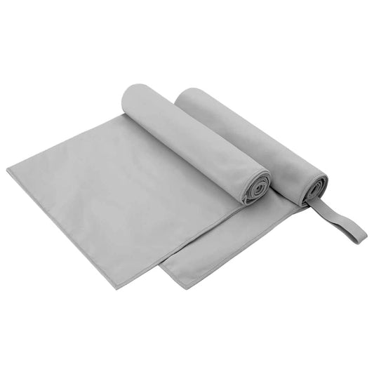 Sports Towels 2 pcs Grey 100 x 50 cm