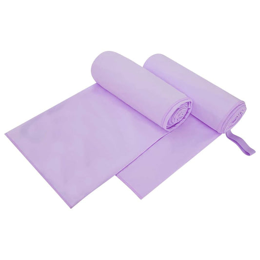 Sports Towels 2 pcs Purple 200 x 100 cm