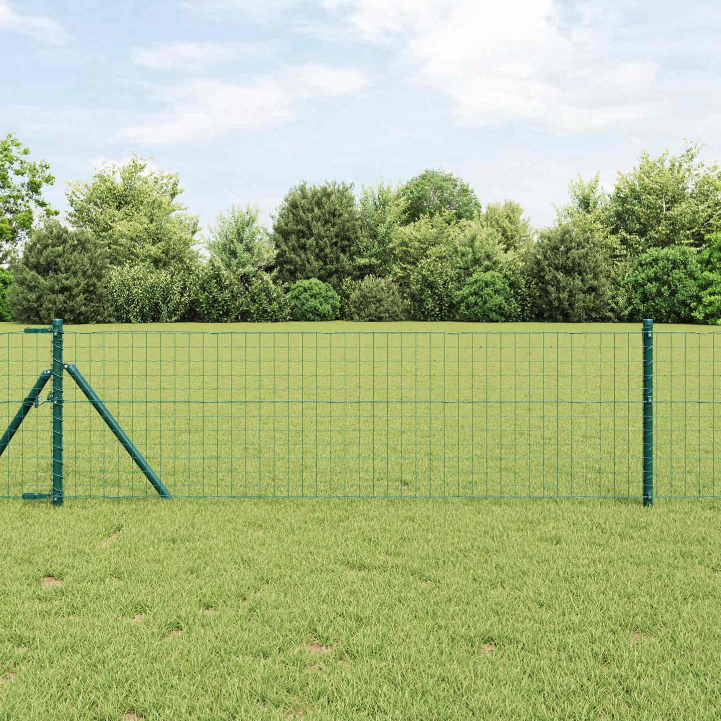 Fence Post 12 pcs Green 50 cm Powder-coated steel