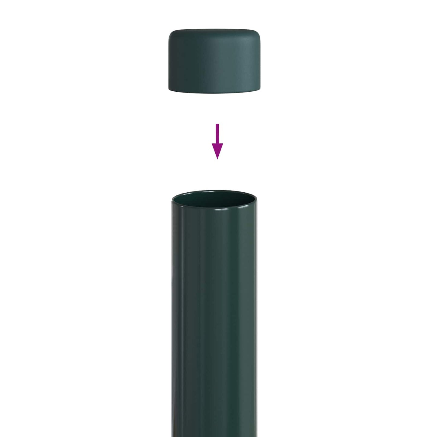 Fence Post 12 pcs Green 50 cm Powder-coated steel