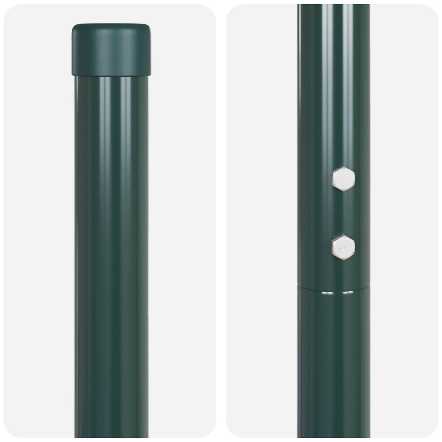 Fence Post 12 pcs Green Powder-coated steel