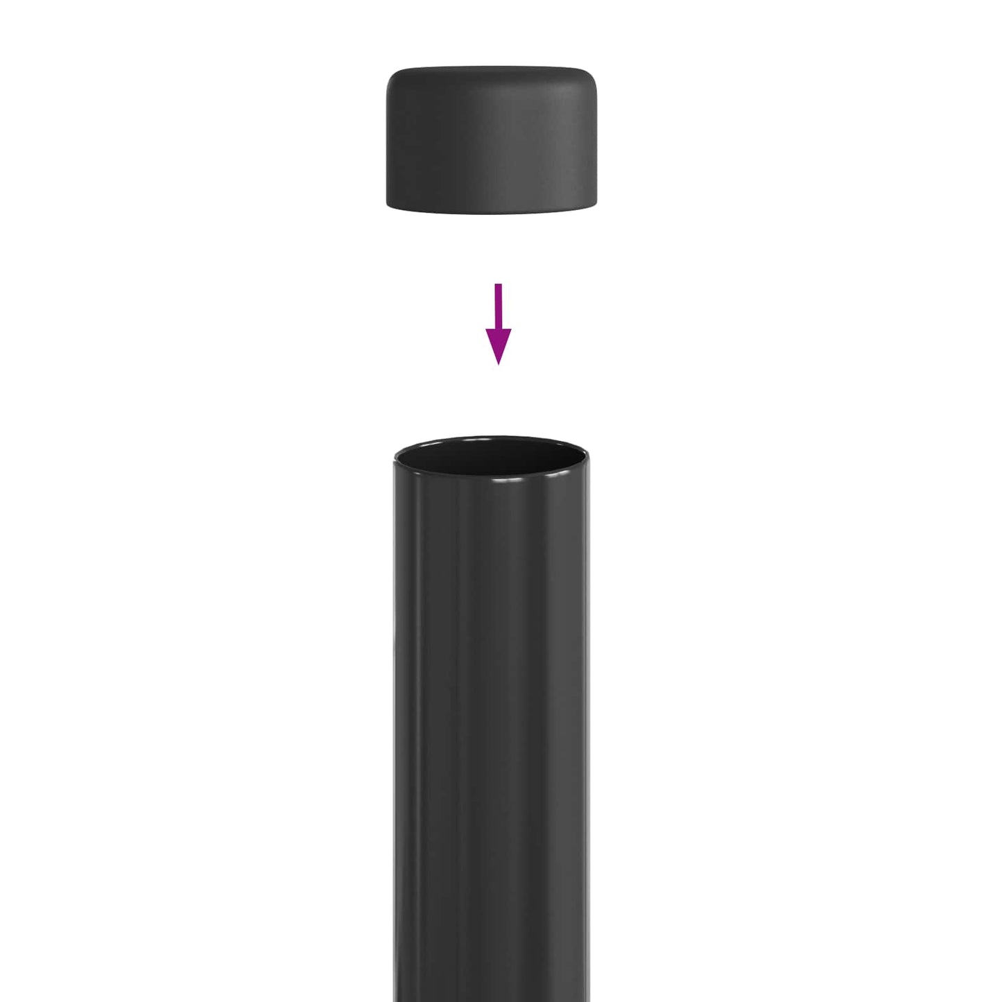 Fence Post 2 pcs Grey 50 cm Powder-coated steel