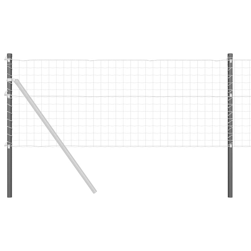 Fence Post 2 pcs Grey 80 cm Powder-coated steel