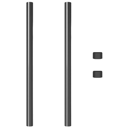 Fence Post 2 pcs Grey 80 cm Powder-coated steel
