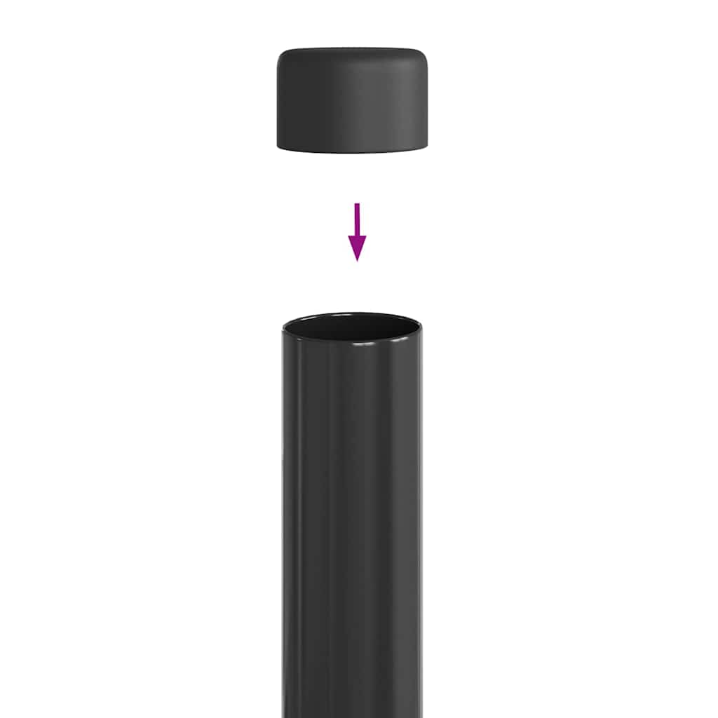 Fence Post 2 pcs Grey 80 cm Powder-coated steel