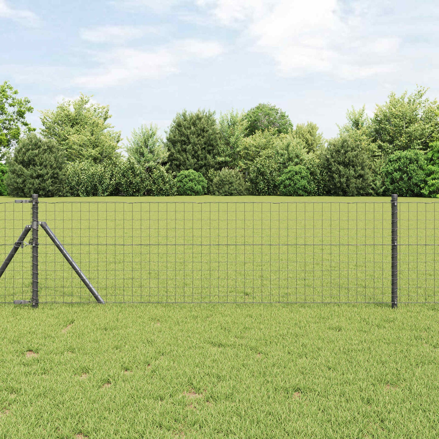 Fence Post 12 pcs Grey 80 cm Powder-coated steel
