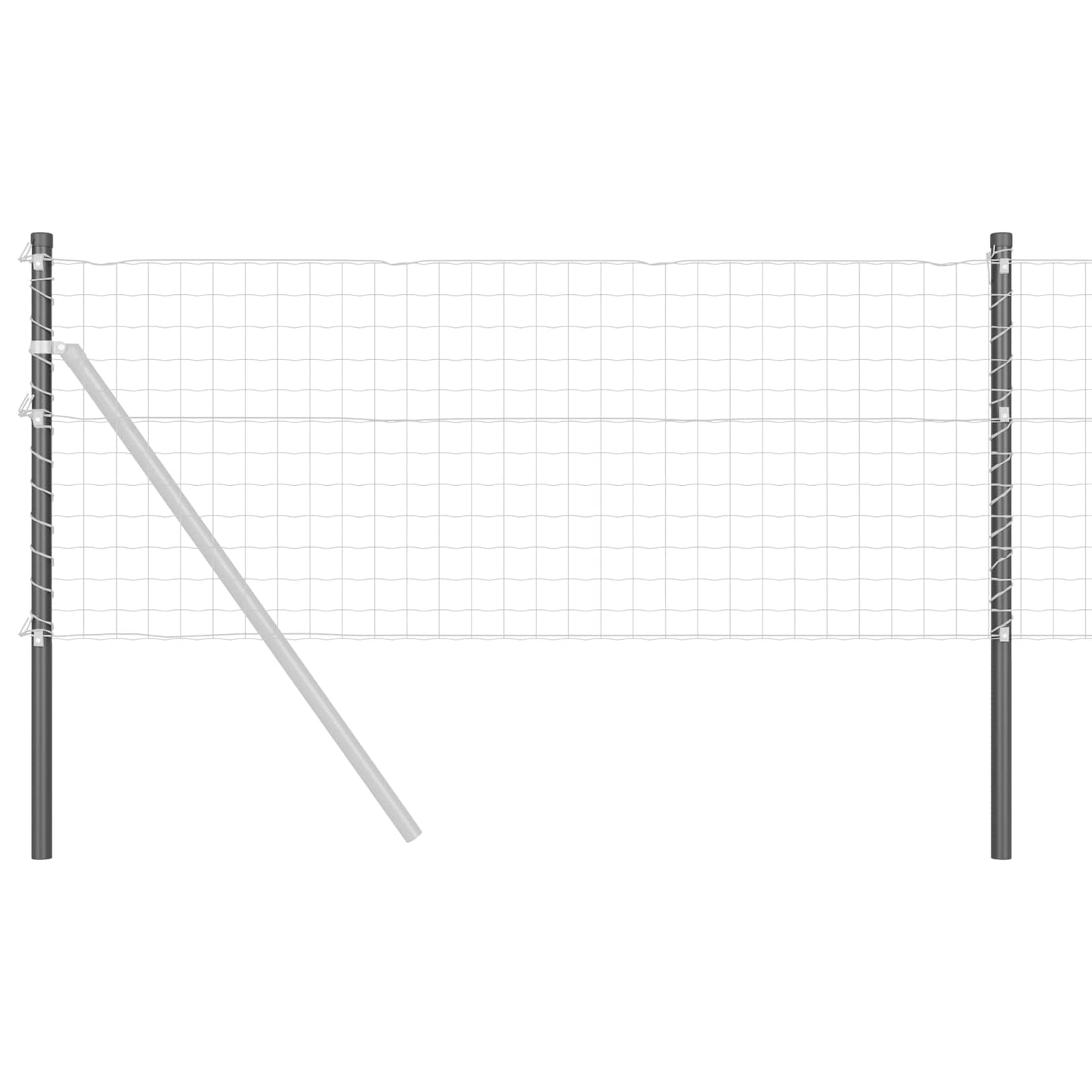 Fence Post 12 pcs Grey 90 cm Powder-coated steel