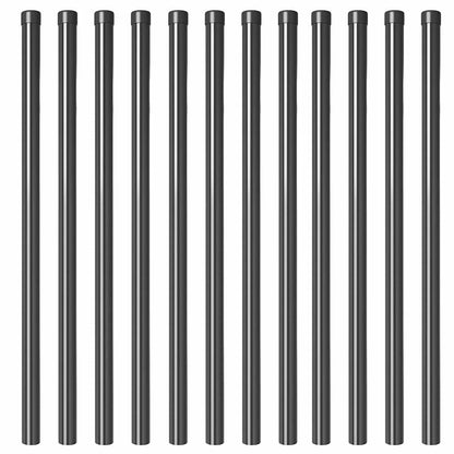 Fence Post 12 pcs Grey 110 cm Powder-coated steel