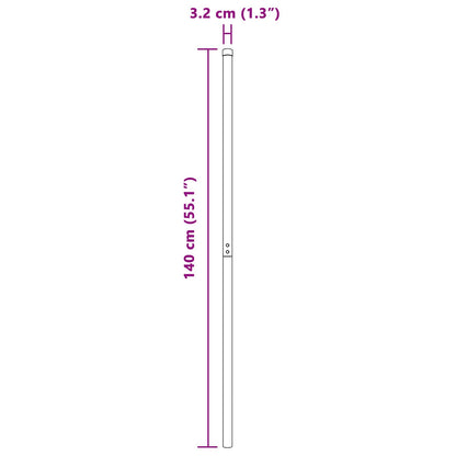 Fence Post 2 pcs Grey Powder-coated steel