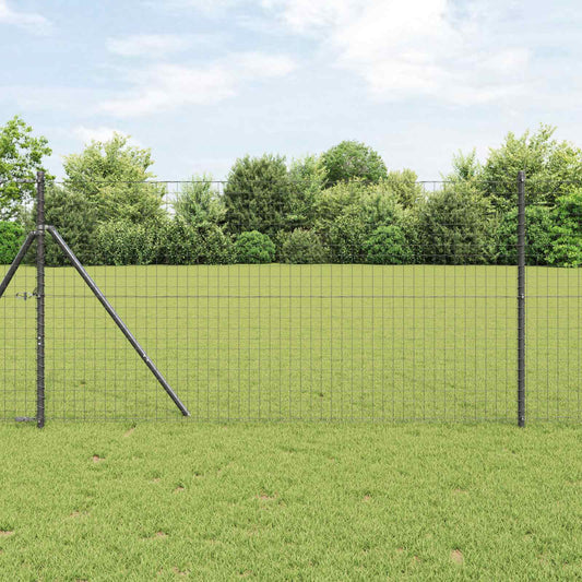 Fence Post 2 pcs Grey Powder-coated steel