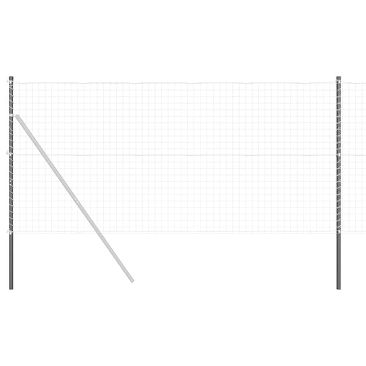 Fence Post 12 pcs Grey Powder-coated steel