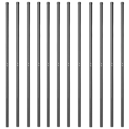 Fence Post 12 pcs Grey Powder-coated steel
