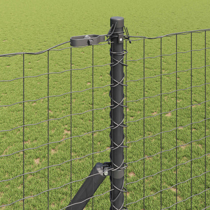 Fence Post 12 pcs Grey Powder-coated steel