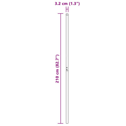 Fence Post 12 pcs Grey Powder-coated steel