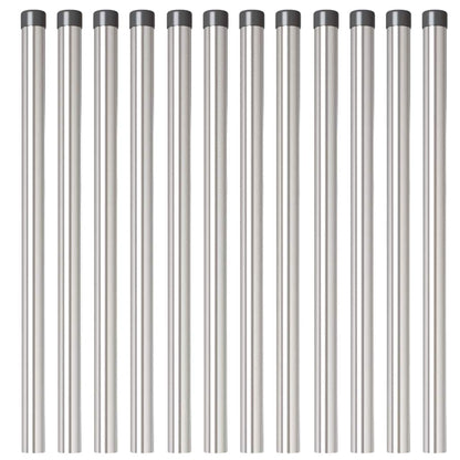 Fence Post 12 pcs Silver 50 cm Powder-coated steel