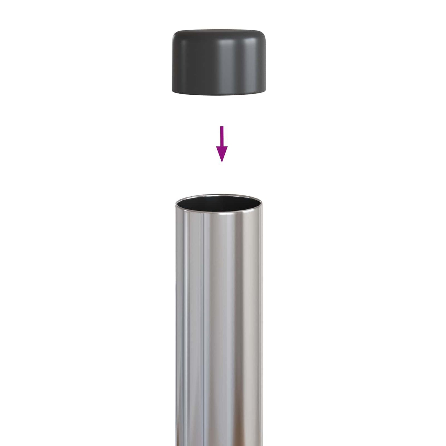 Fence Post 2 pcs Silver 60 cm Powder-coated steel