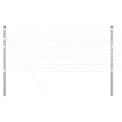 Fence Post 2 pcs Silver 90 cm Powder-coated steel