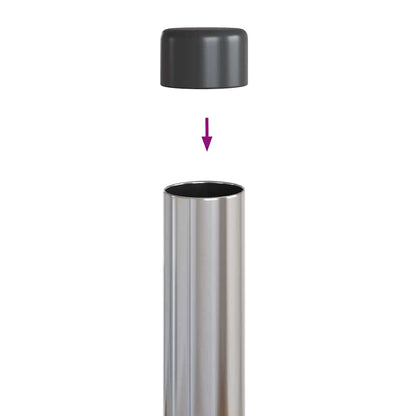 Fence Post 2 pcs Silver 90 cm Powder-coated steel