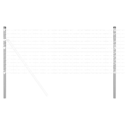 Fence Post 2 pcs Silver 100 cm Powder-coated steel