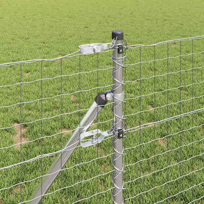 Fence Post 12 pcs Silver 100 cm Powder-coated steel