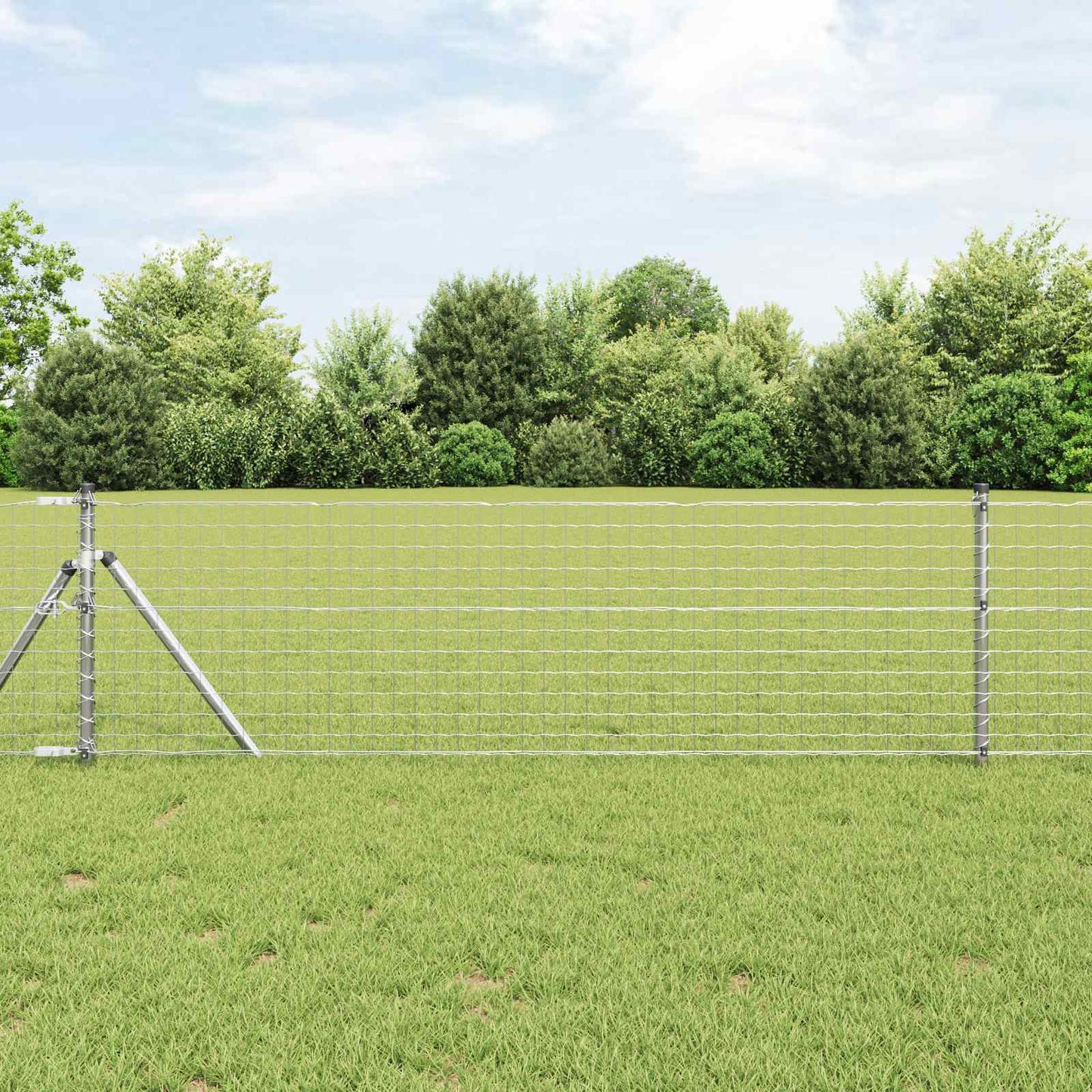 Fence Post 2 pcs Silver 110 cm Powder-coated steel