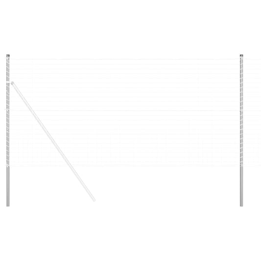 Fence Post 12 pcs Silver Powder-coated steel