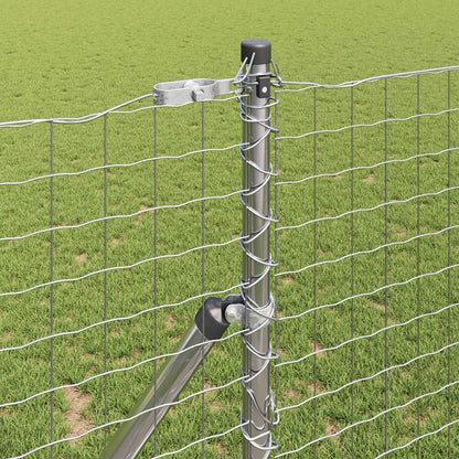 Fence Post 2 pcs Silver Powder-coated steel