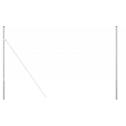 Fence Post 2 pcs Silver Powder-coated steel