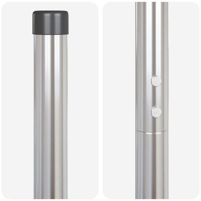 Fence Post 2 pcs Silver Powder-coated steel