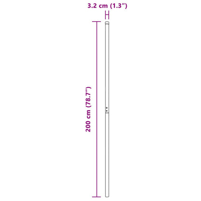 Fence Post 2 pcs Silver Powder-coated steel
