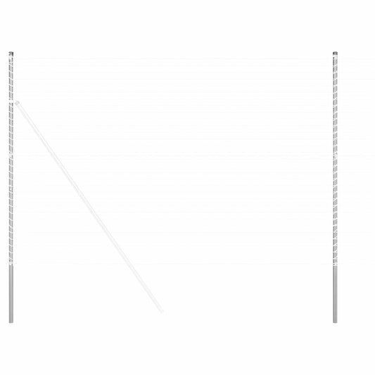 Fence Post 12 pcs Silver Powder-coated steel