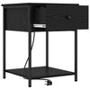 Bedside Cabinet Black oak 42 x 41 x 56 cm Engineered wood
