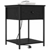 Bedside Cabinet Black oak 42 x 41 x 56 cm Engineered wood