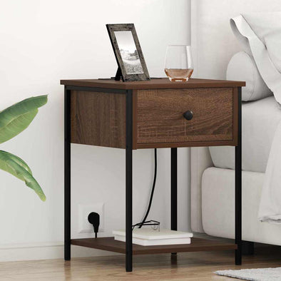 Bedside Cabinet Brown oak 42 x 41 x 56 cm Engineered wood