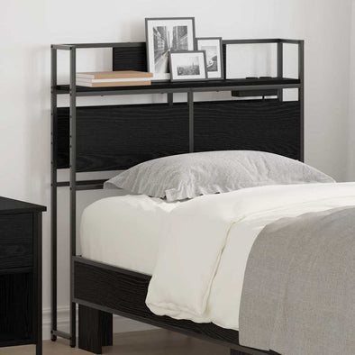 Storage Headboard Black oak 90 cm Engineered wood