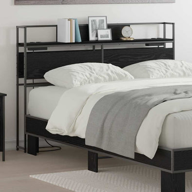 Storage Headboard Black oak 120 cm Engineered wood