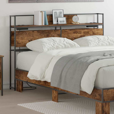 Storage Headboard Smoked oak 120 cm Engineered wood