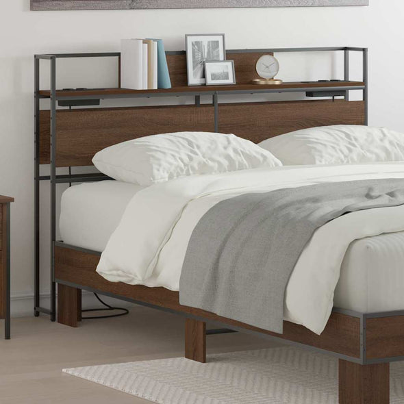 Storage Headboard Brown oak 140 cm Engineered wood