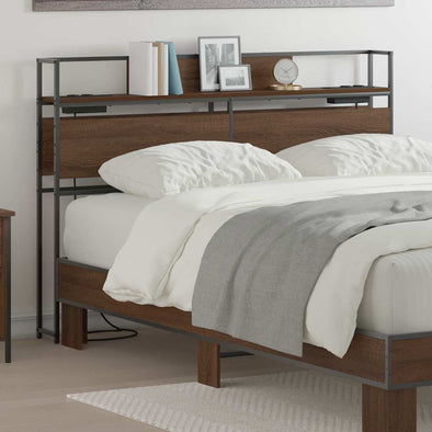 Storage Headboard Brown oak 160 cm Engineered wood