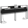 Storage Headboard Black oak 180 cm Engineered wood