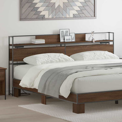 Storage Headboard Brown oak 180 cm Engineered wood